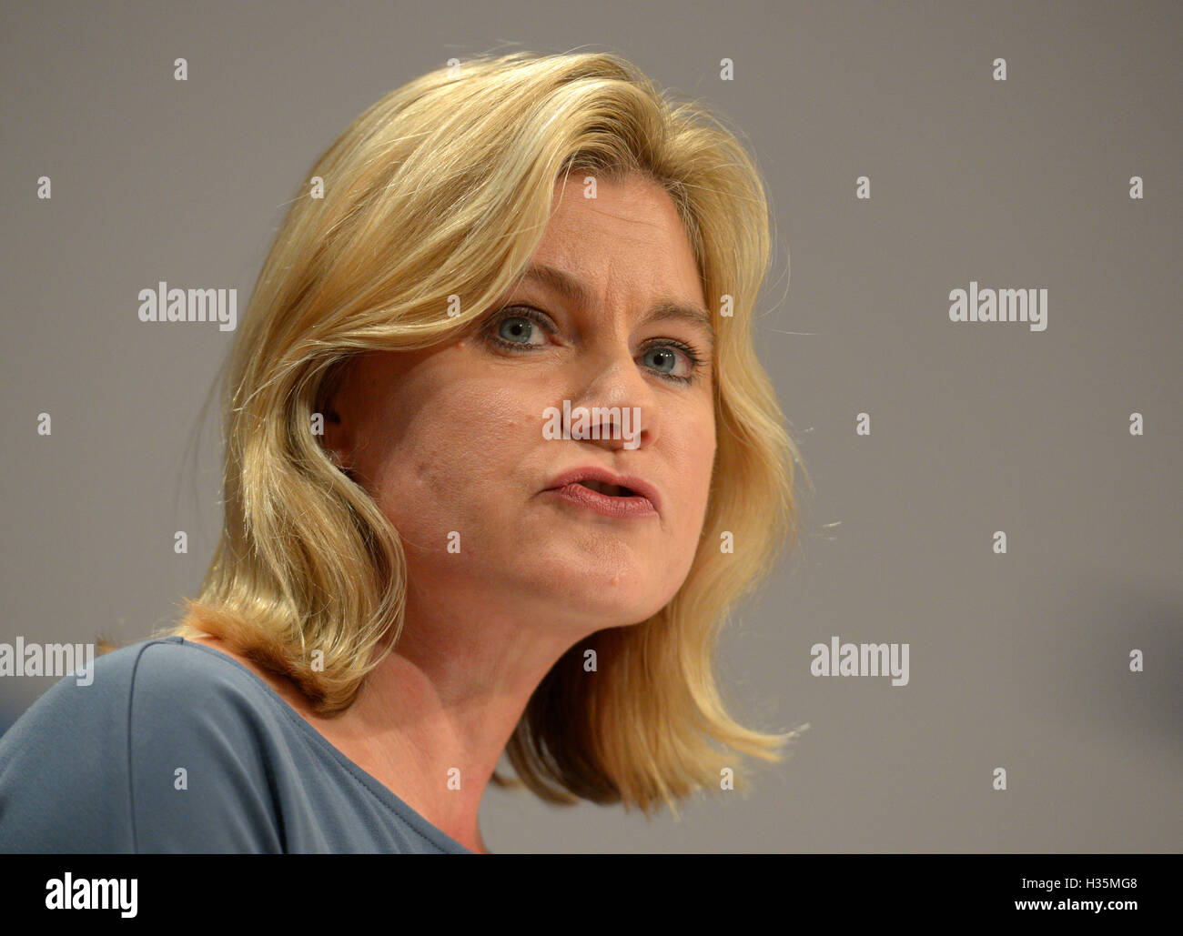 Education Secretary Justine Greening delivers her speech on the third