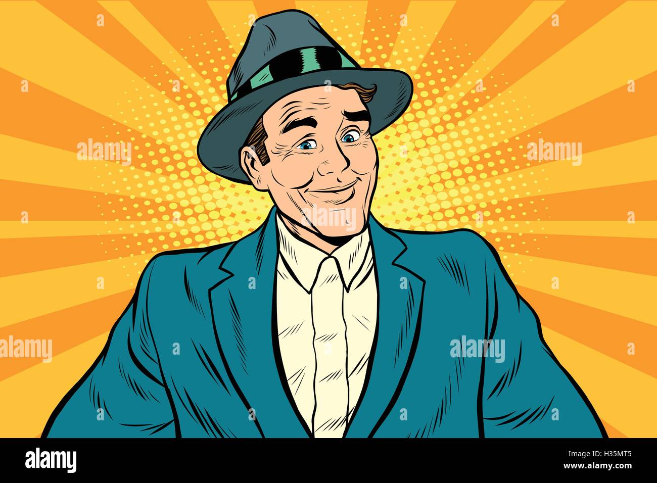 Smiling man without a tie Stock Vector