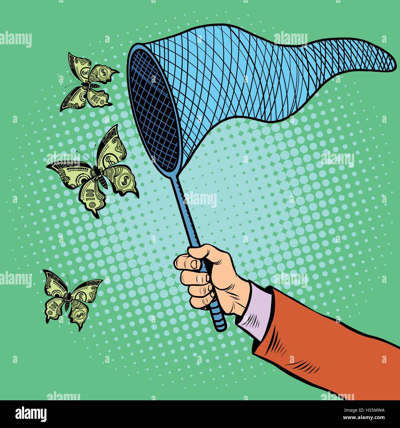 Butterfly net catcher Stock Vector Images - Alamy