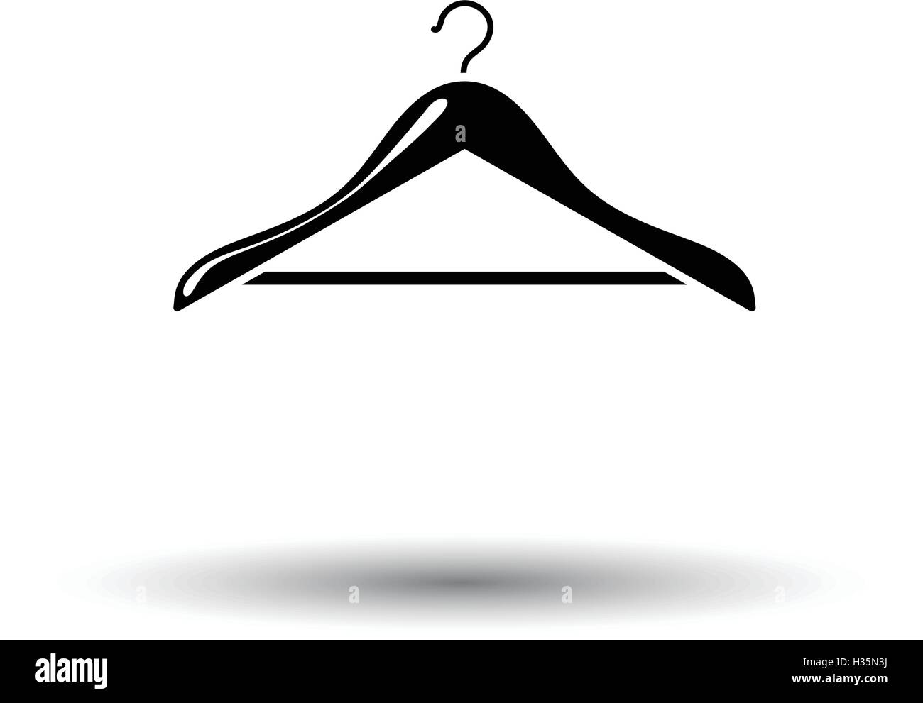 Cloth hanger icon. White background with shadow design. Vector ...