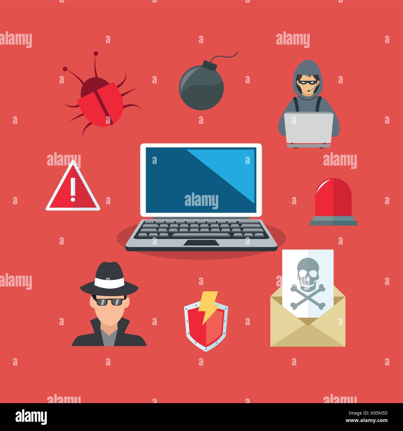virtual security system icons image Stock Vector Image & Art - Alamy