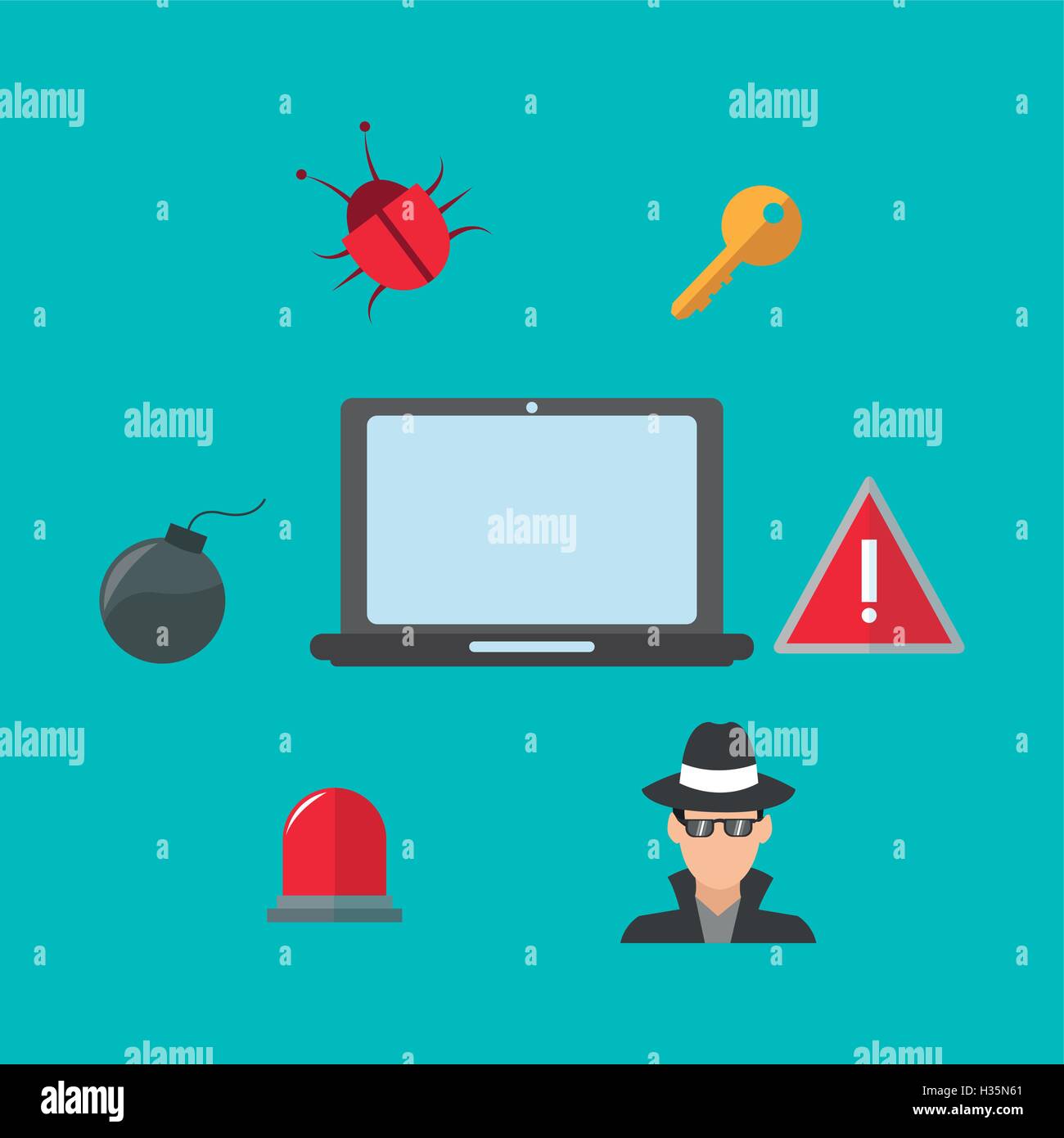 virtual security system icons image Stock Vector Image & Art - Alamy