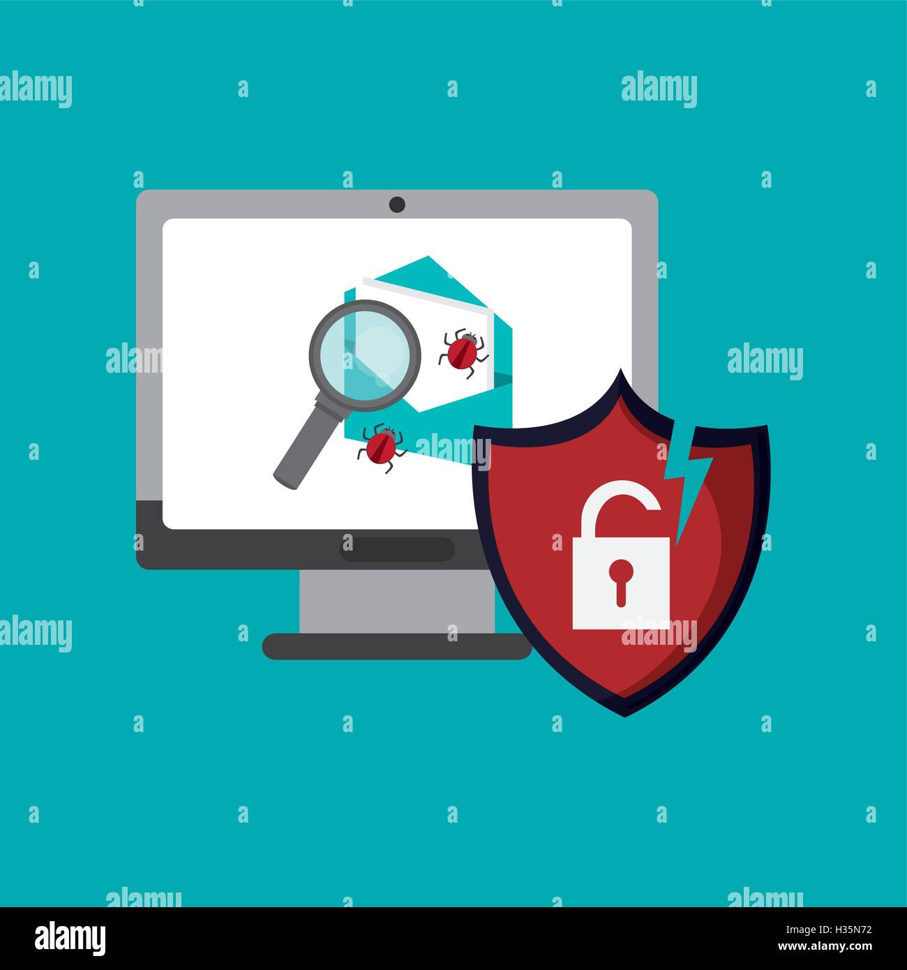 virtual security system icons image Stock Vector Image & Art - Alamy
