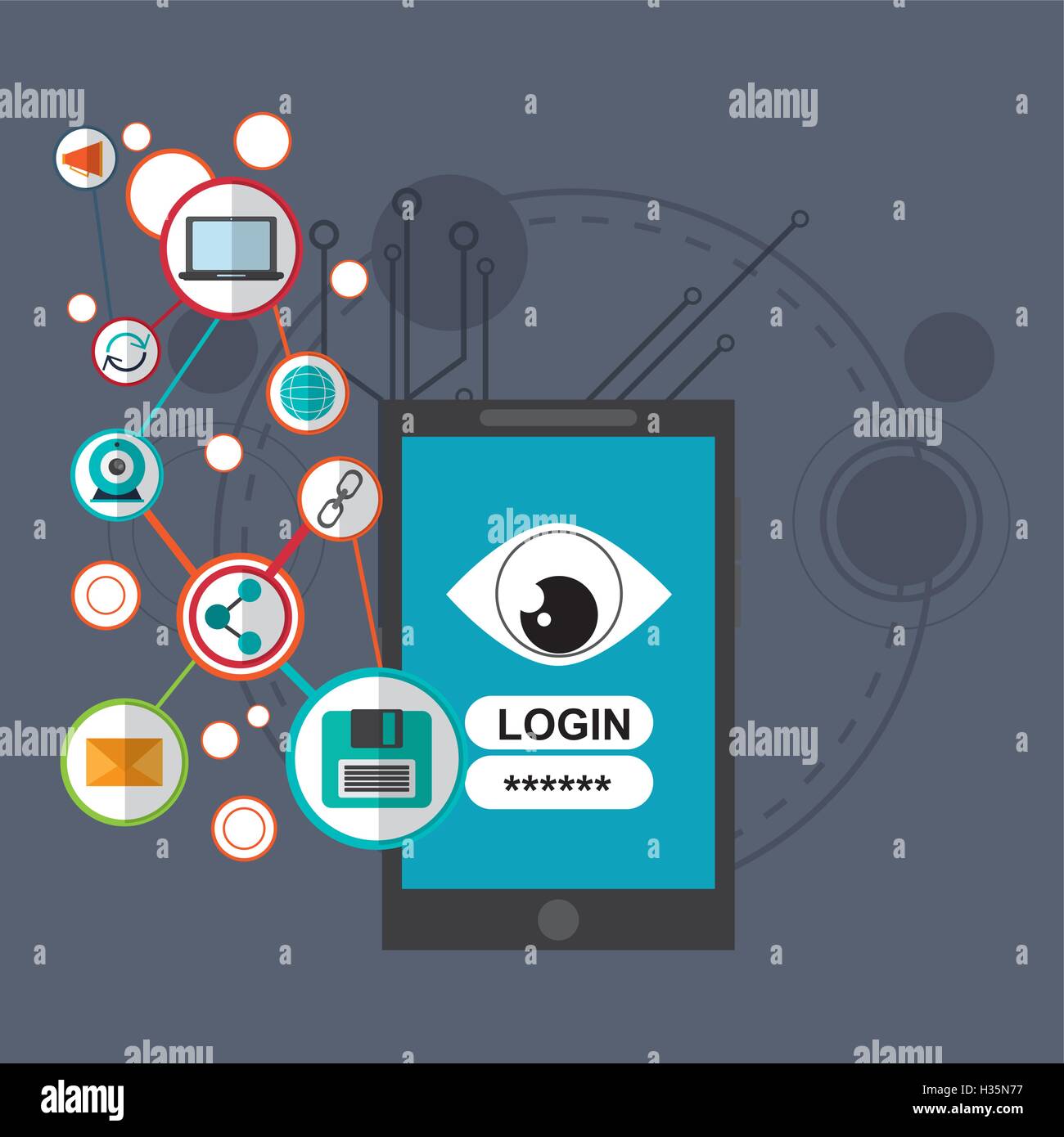 virtual security system icons image Stock Vector Image & Art - Alamy