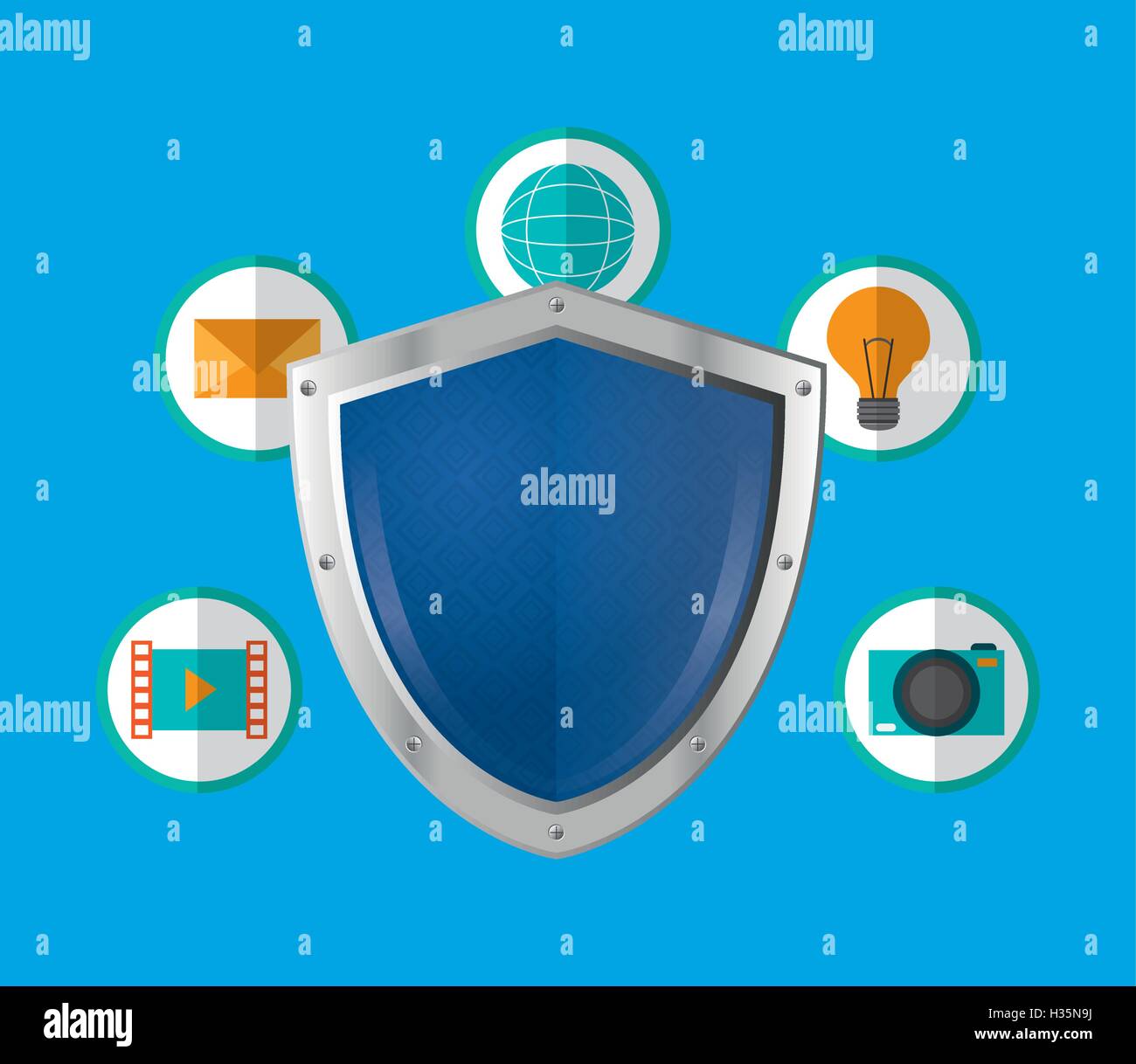 virtual security system icons image Stock Vector Image & Art - Alamy