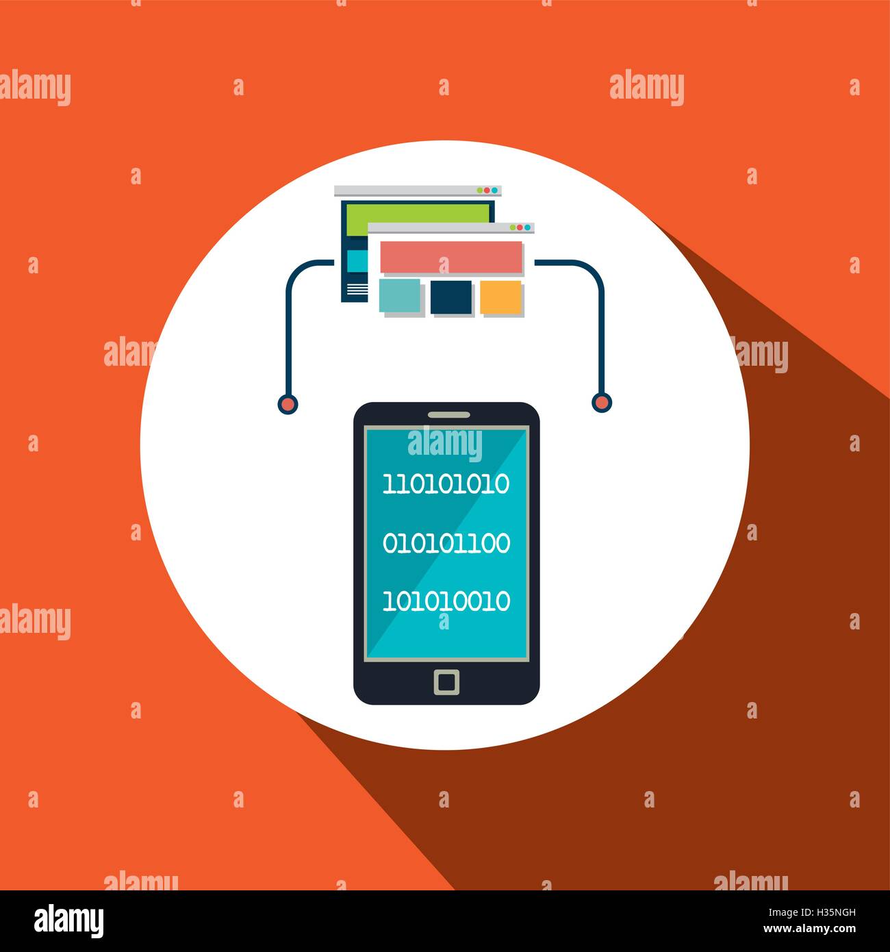 Is Cell Phone Using Binary Code pc screen smartphone data binary Stock Vector Image & Art - Alamy