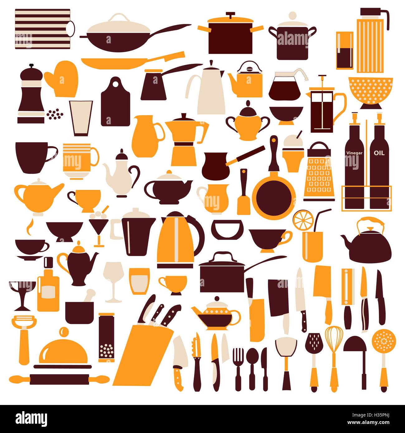 Commercial kitchen utensils Stock Vector Images - Alamy