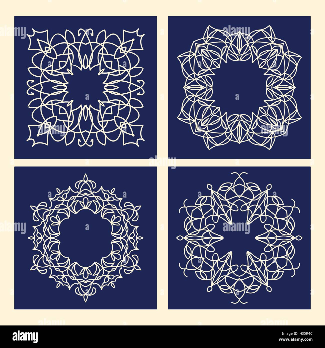 Vector floral vintage frame with copy space for text Stock Vector Image ...