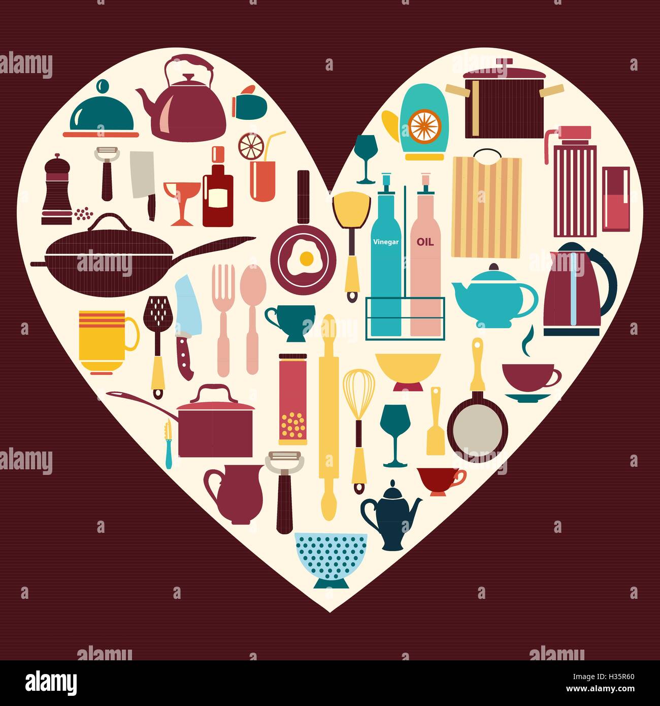 kitchen and restaurant icon kitchenware set Stock Vector Image & Art ...