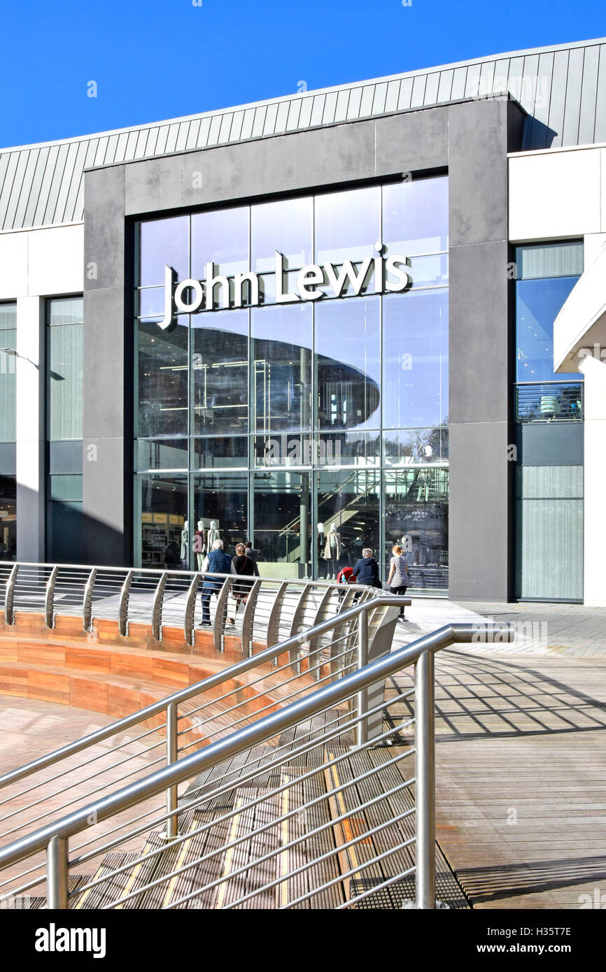 John Lewis department store entrance in Chelmsford town centre, centerpiece of a new retail development Stock Photo