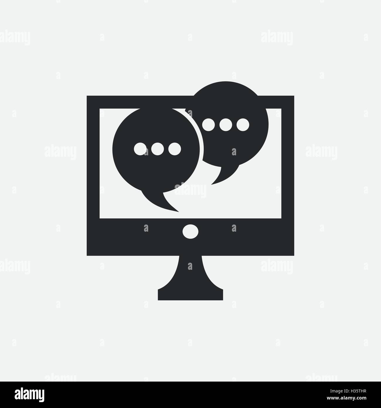 computer and chat bubbles icon Stock Vector Image & Art - Alamy