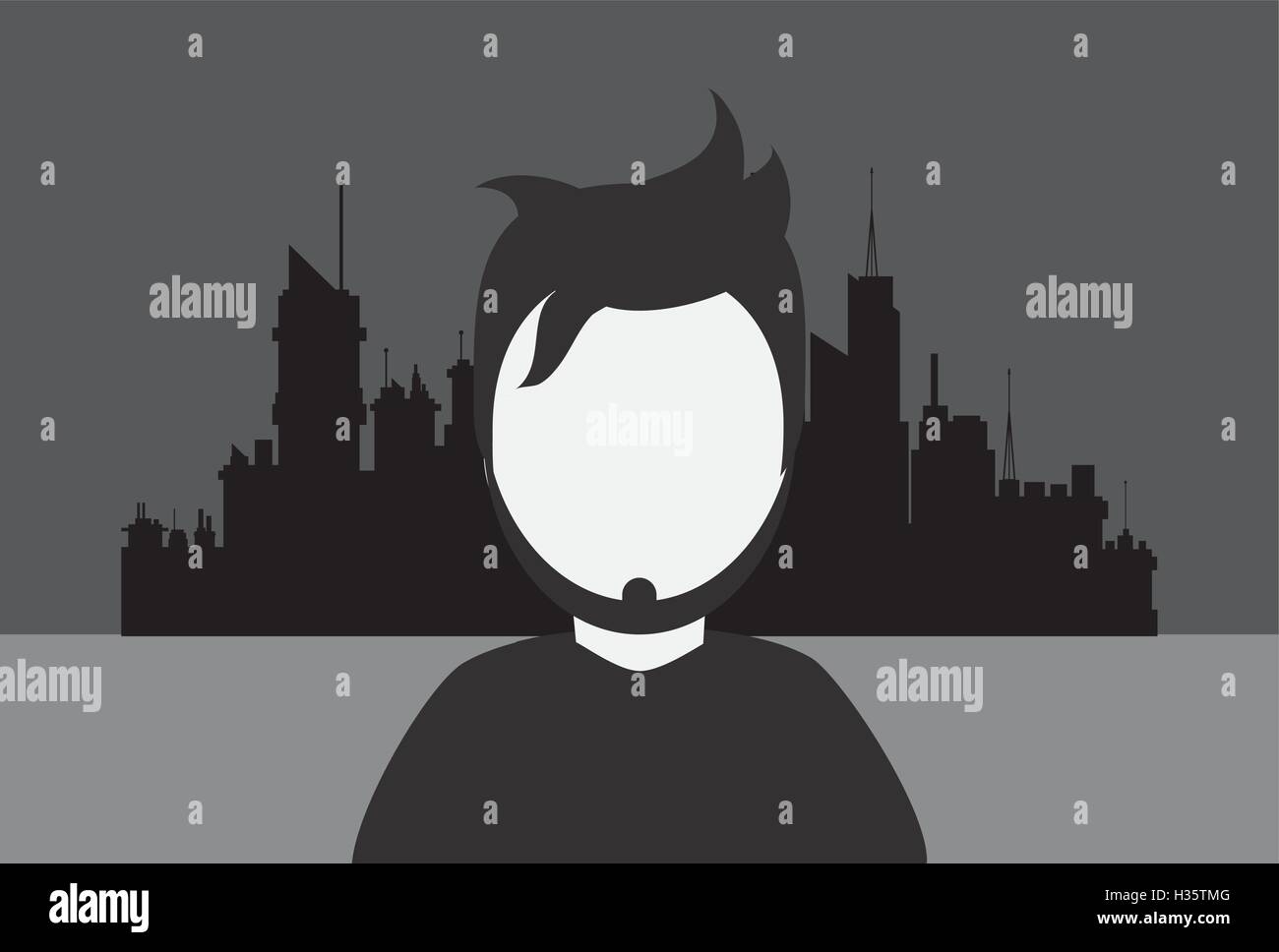 man with city background image Stock Vector Image & Art - Alamy