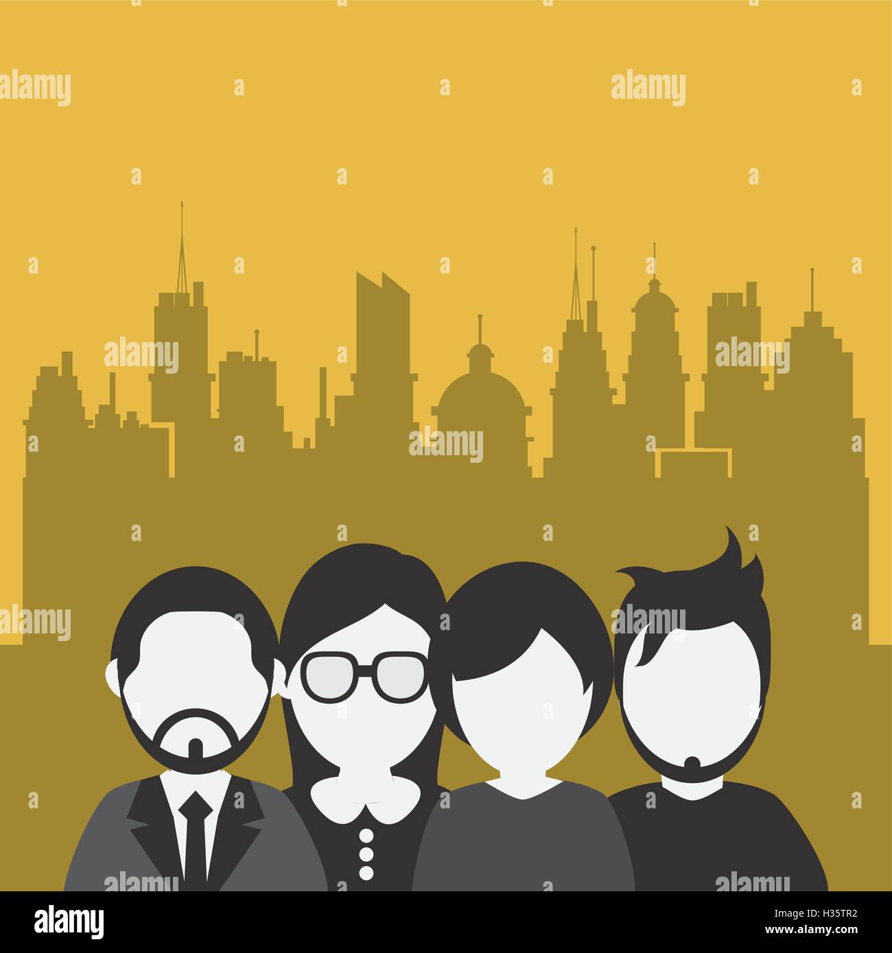 business people with city background image Stock Vector Image & Art - Alamy