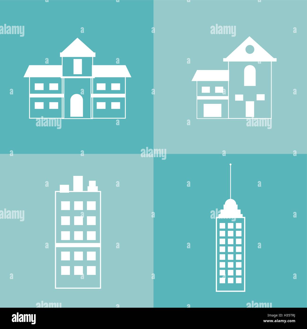 assorted building type icons image Stock Vector Image & Art Alamy