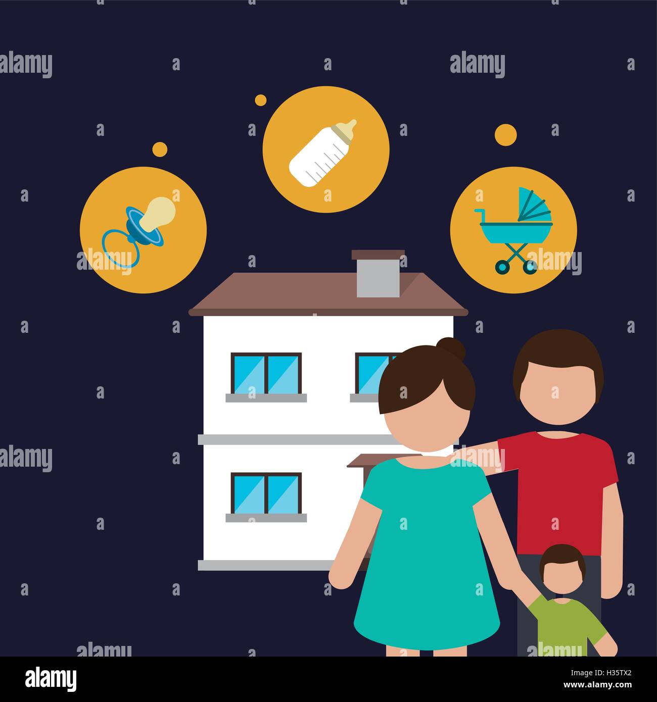 traditional family image Stock Vector Image & Art - Alamy