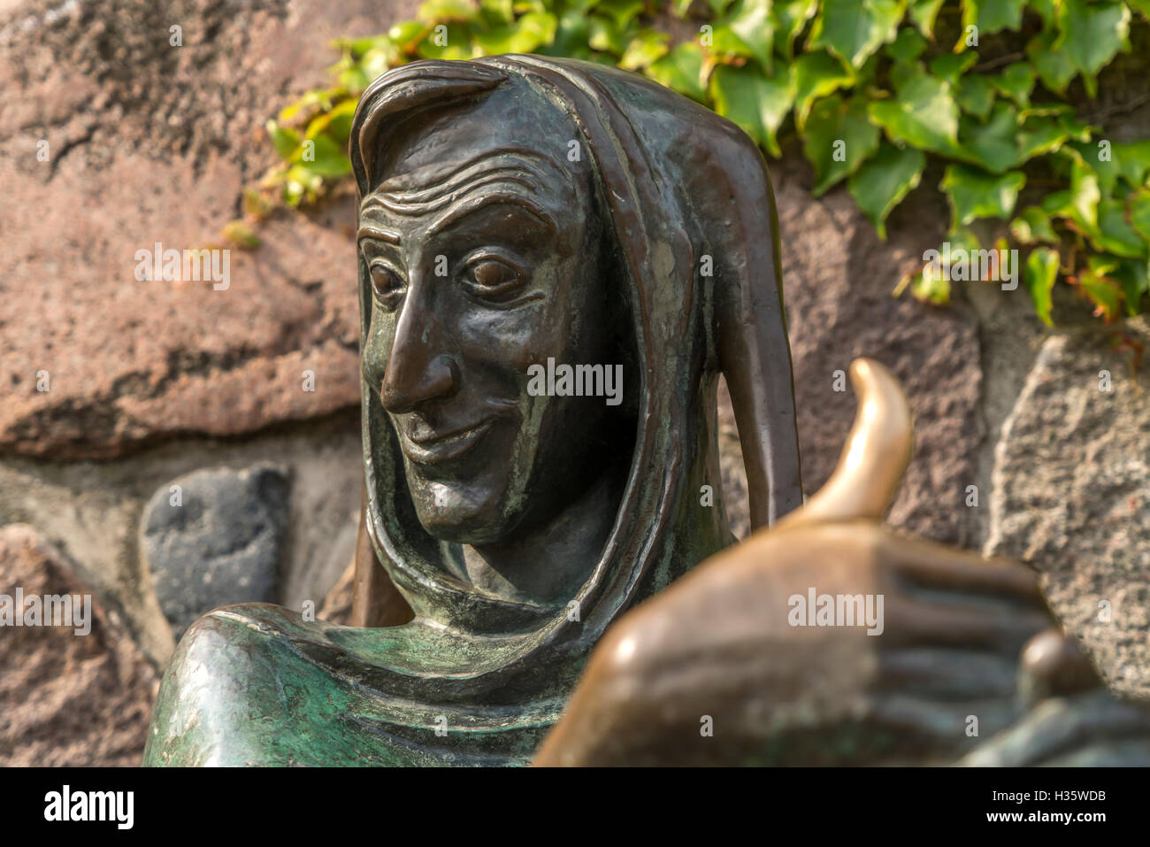thumb of the Till Eulenspiegel  statue on the Eulenspiegel  fountain in Moelln,  Schleswig-Holstein, Germany, Europe Stock Photo