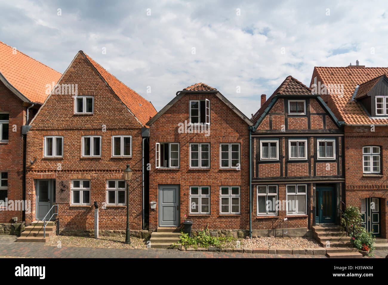 typical brick homes in Moelln,  Schleswig-Holstein, Germany, Europe Stock Photo