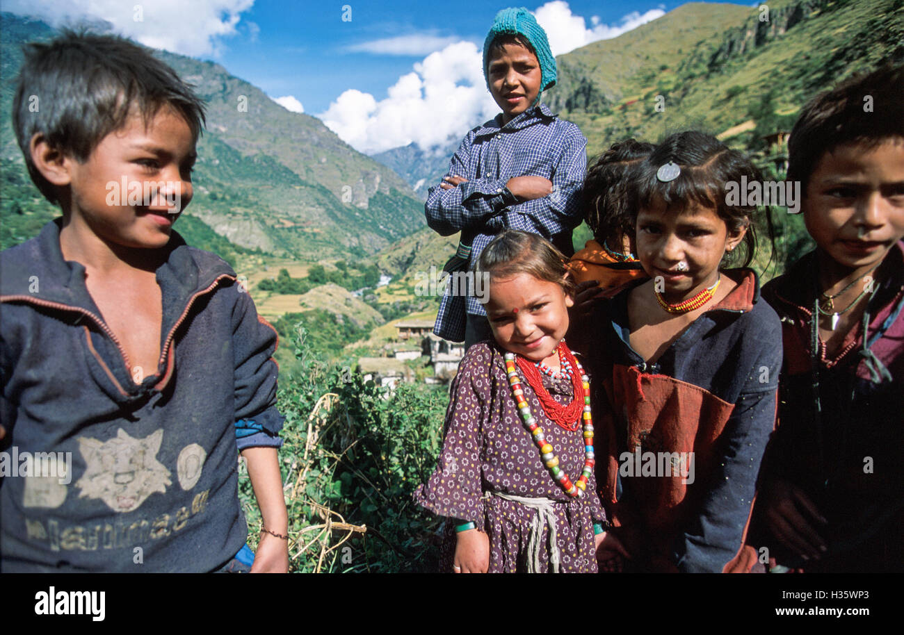 Nepali Children Pose For The Camera At Darapuri Village Hi res Stock Photography And Images Alamy