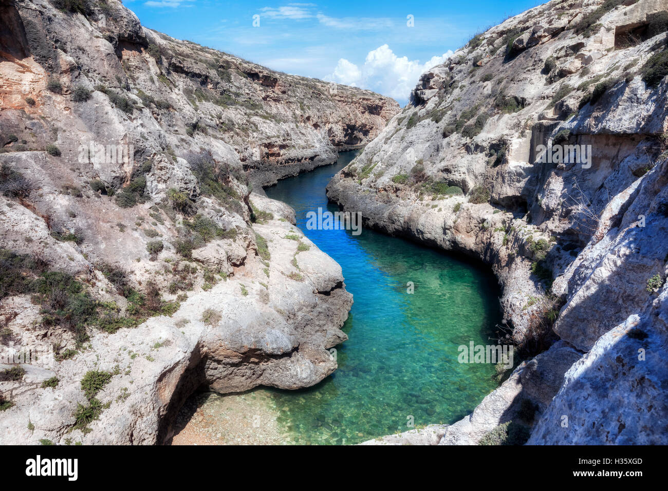Ghasri Valley, Wied L-Ghasri, Gozo, Malta Stock Photo