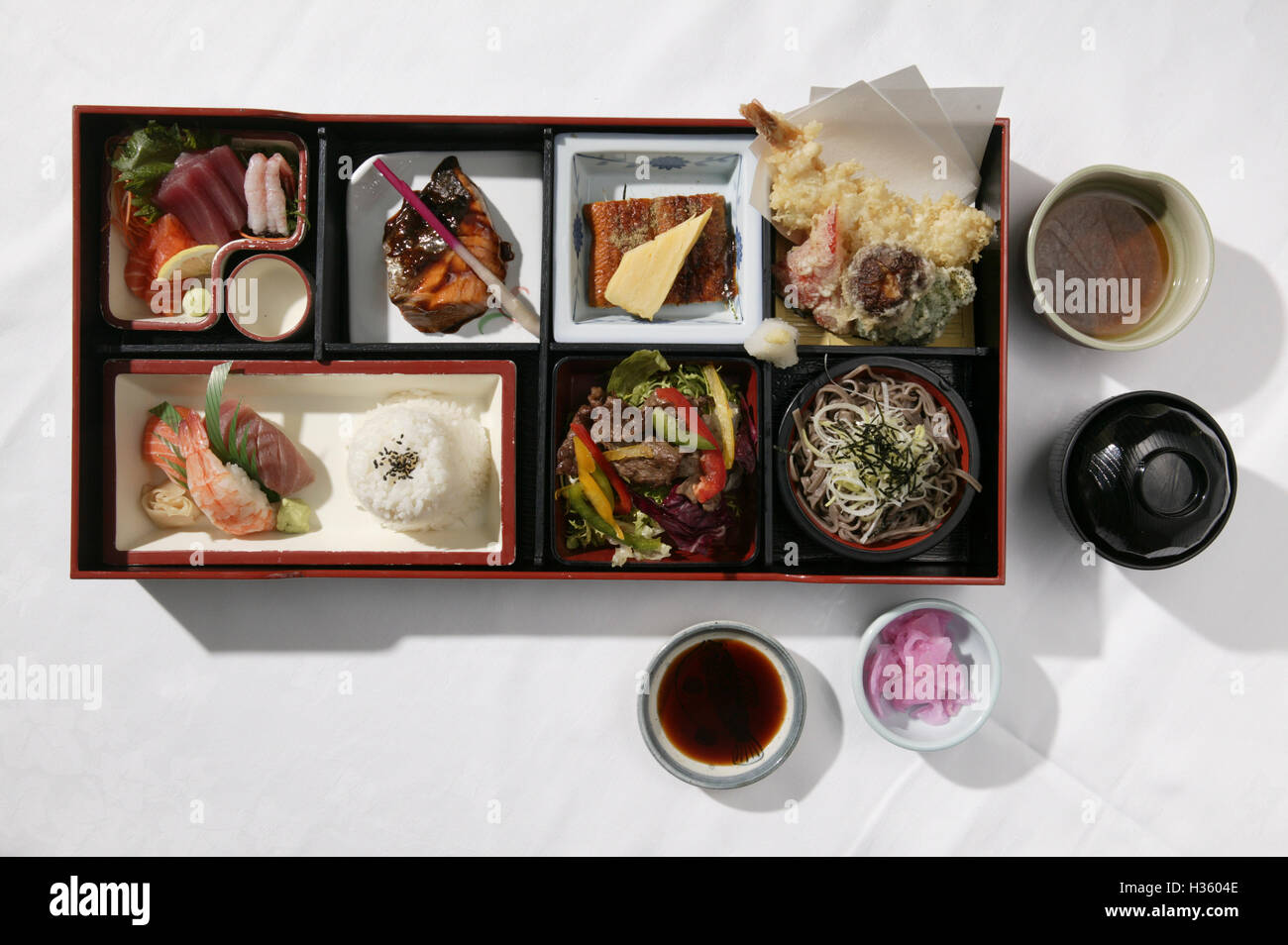 Bento box in a Japanese restaurant Stock Photo - Alamy
