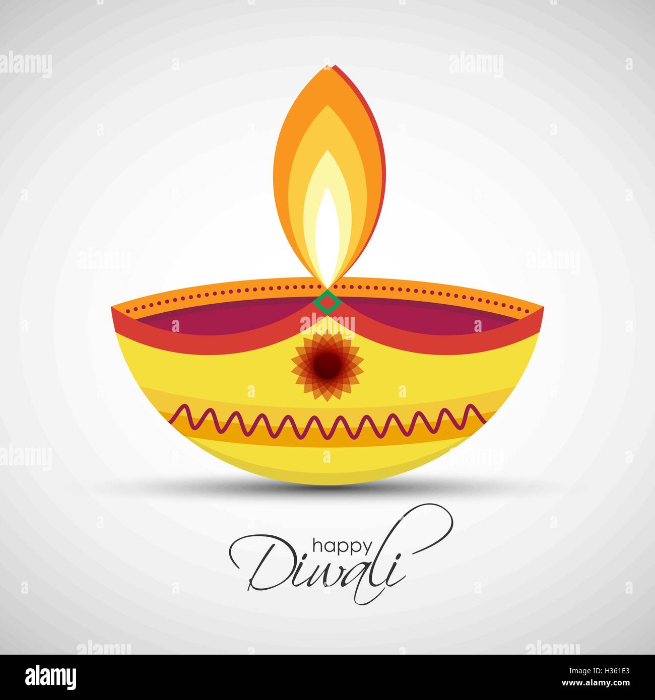 Festival of lights Deepavali. Happy Diwali abstract background. Vector illustration of Diya oil lamp for your design Stock Vector