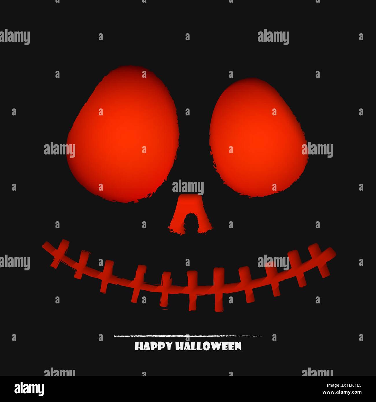 Vector illustration of scary halloween pumpkin face background for your ...