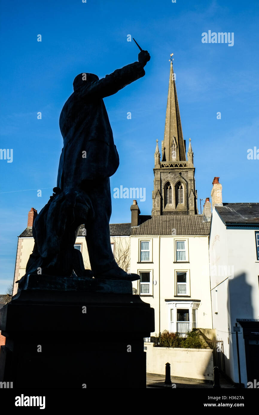 Statue of Caradog Jones in Aberdare Stock Photo