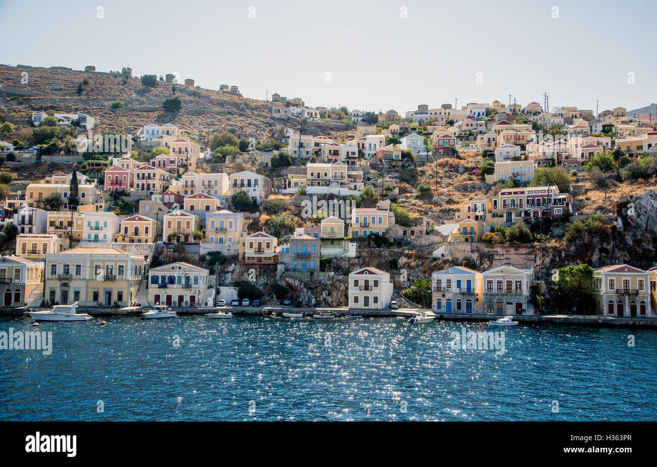 Symi  Town Greek Islands Greece Stock Photo