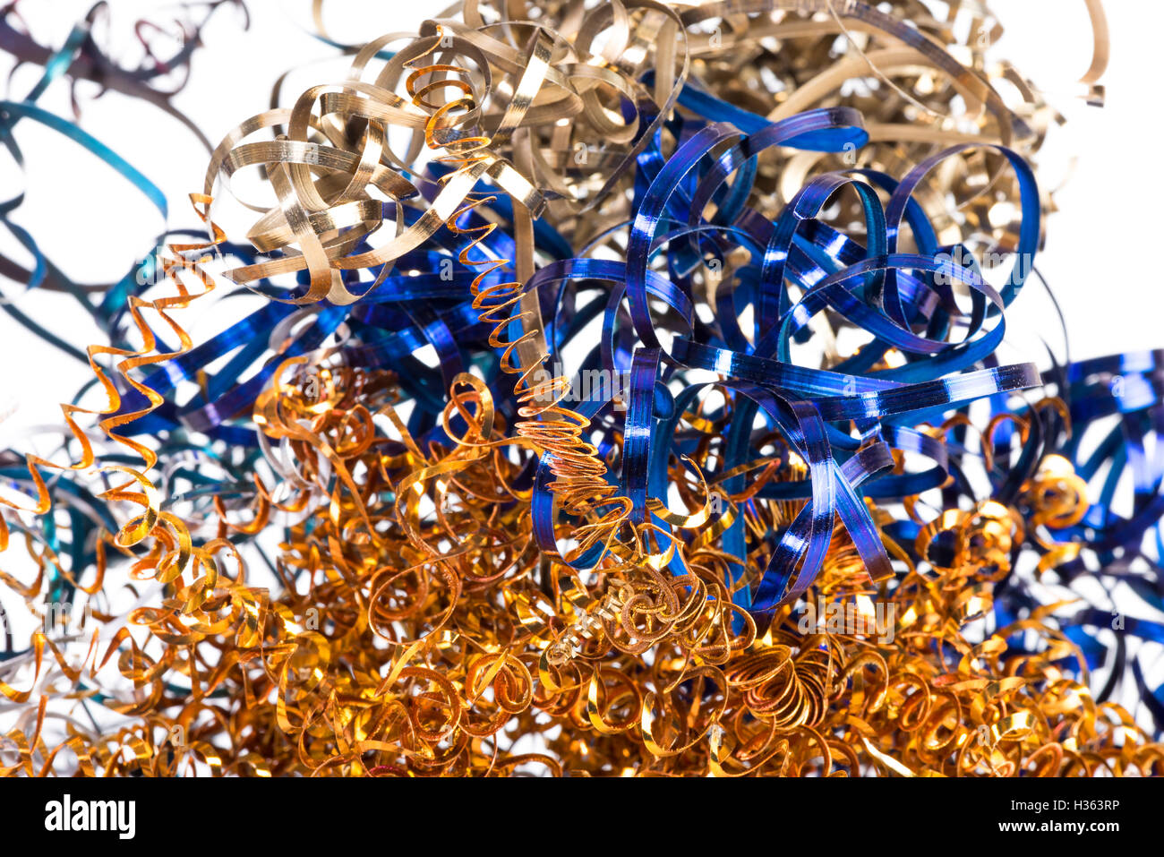 color shavings after turning - abstract industrial background Stock Photo