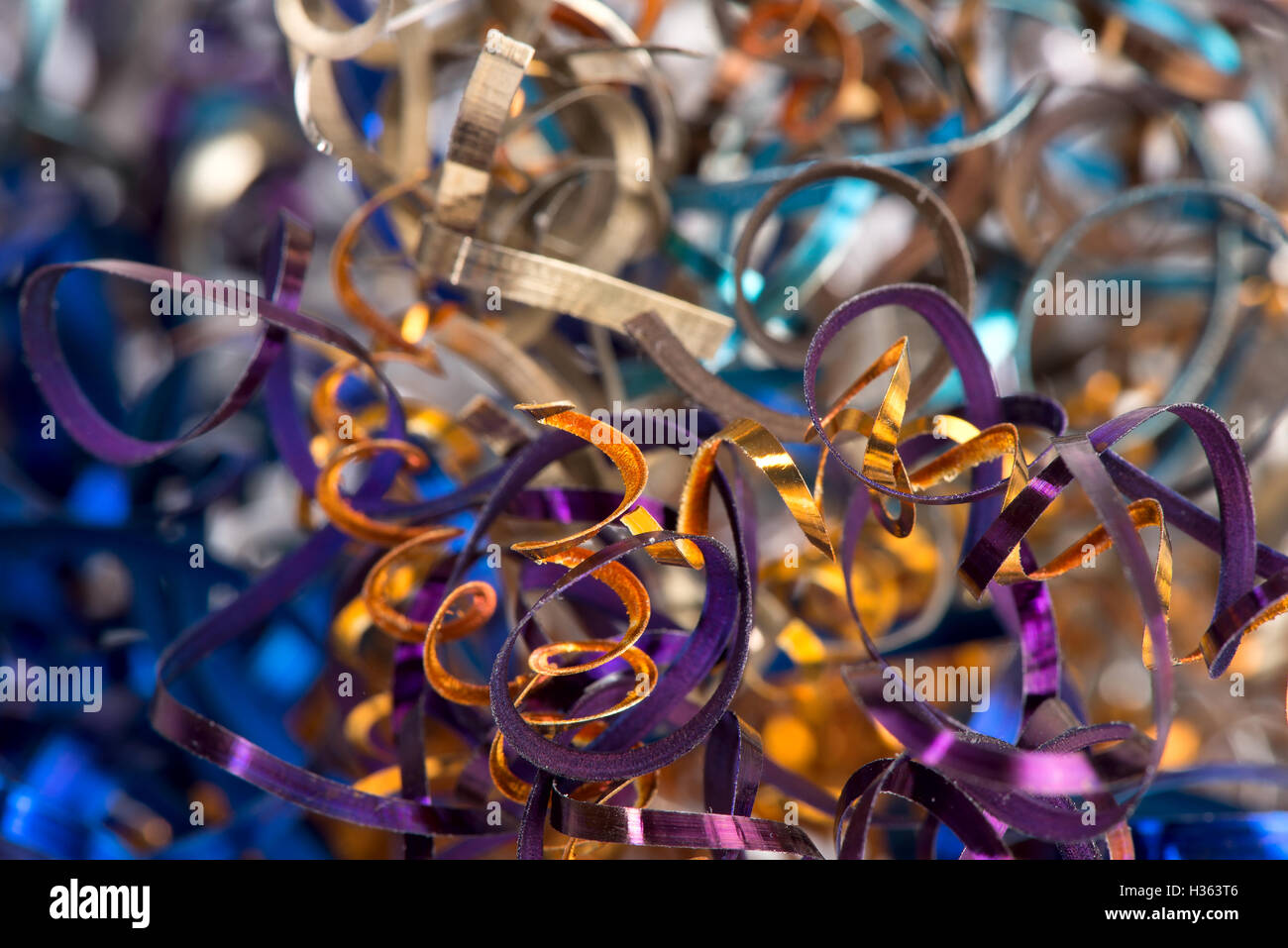 color shavings after turning - abstract industrial background Stock Photo