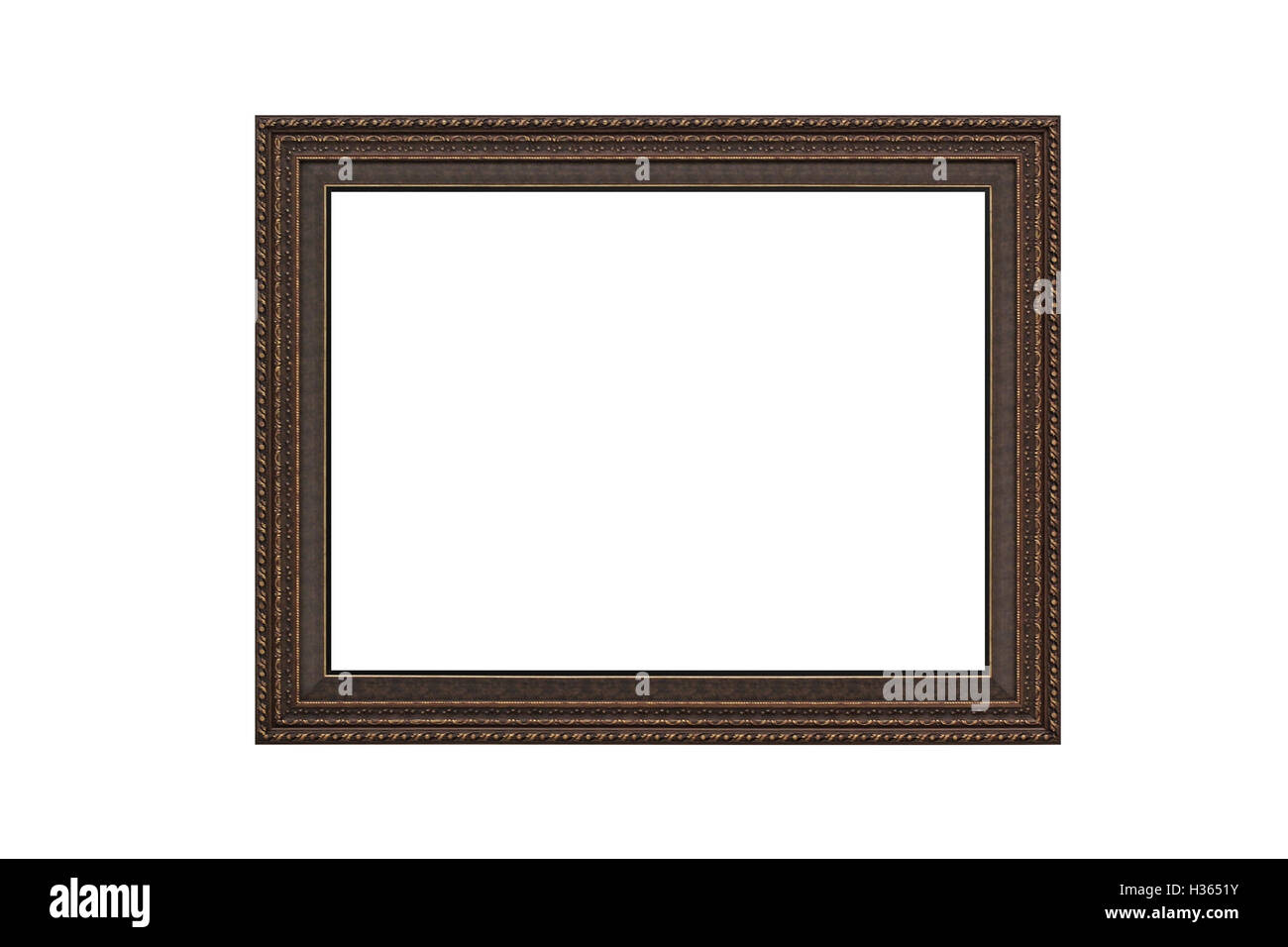 wooden empty picture frames isolated on white background Stock Photo ...