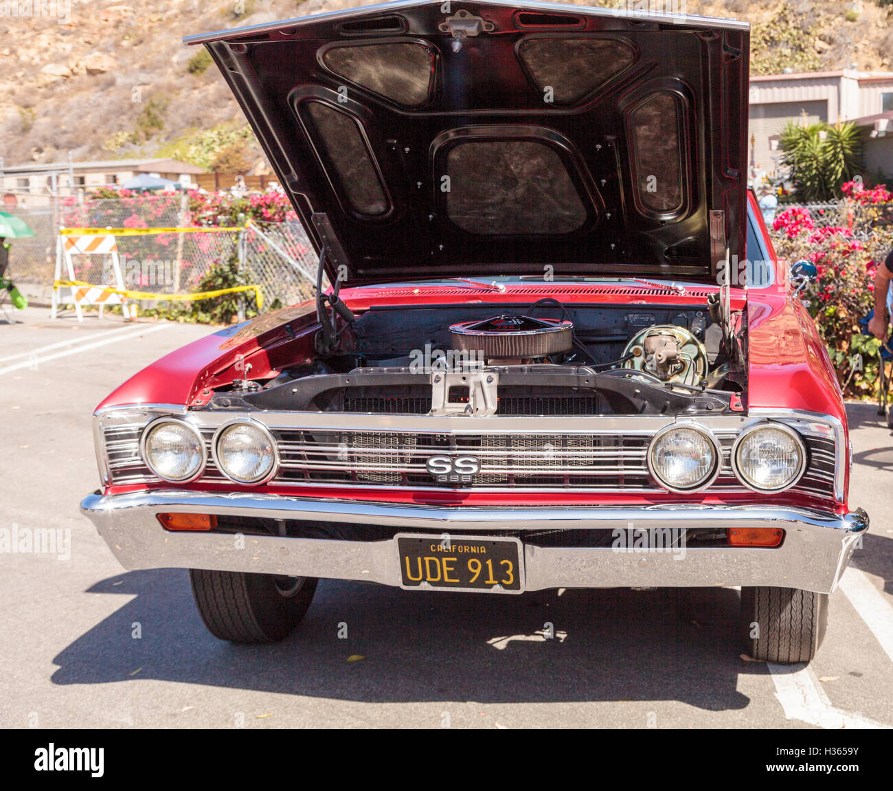 Laguna Beach Ca Usa October 2 2016 Red 1967 Chevy Chevelle Ss