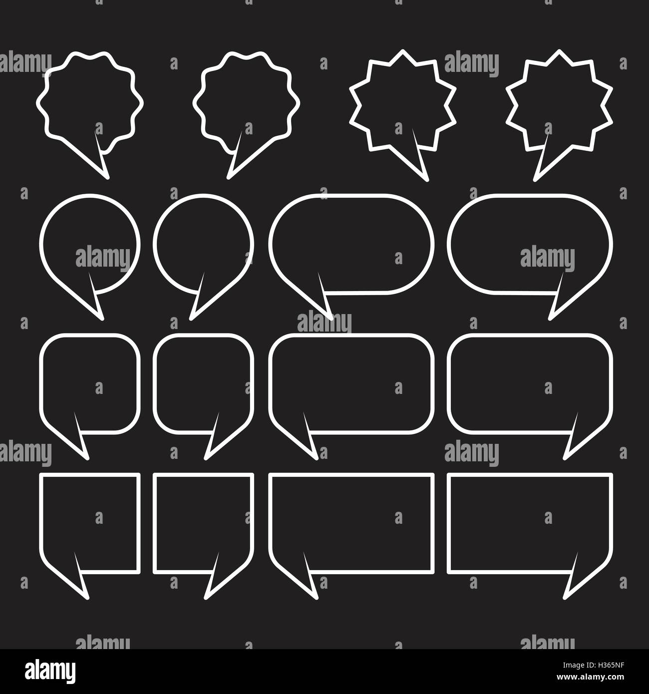 [EPS] white line speech bubbles set vector illustration Stock Vector ...
