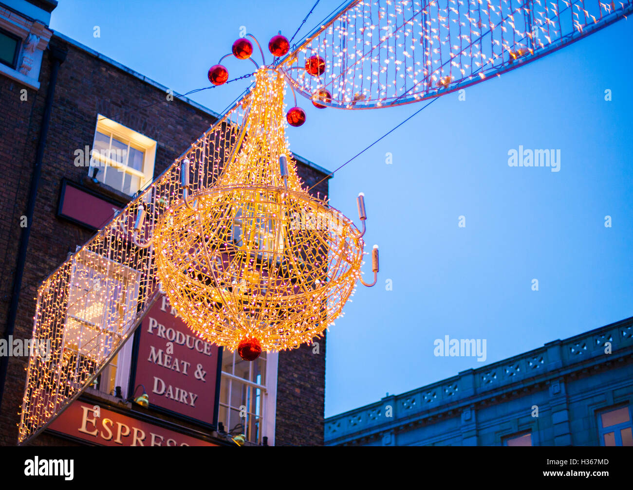 Christmas lights on Grafton Street in Dublin Stock Photo Alamy