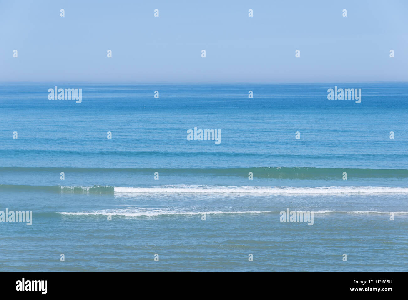 Atlantic ocean in France with waves and sky background Stock Photo