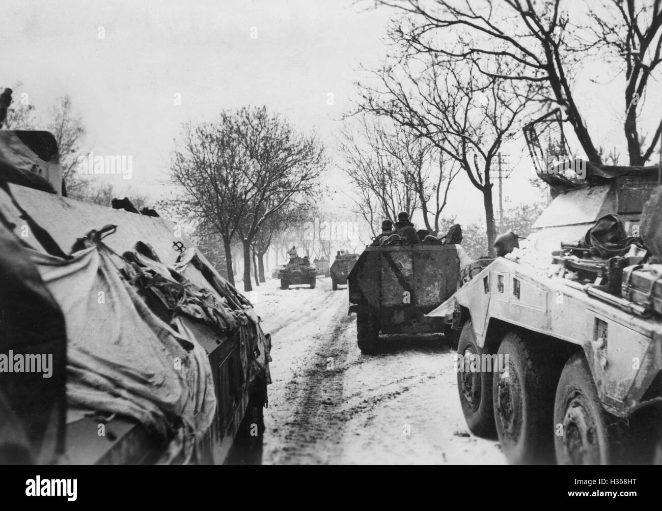 German troops on the Oder, 1945 Stock Photo