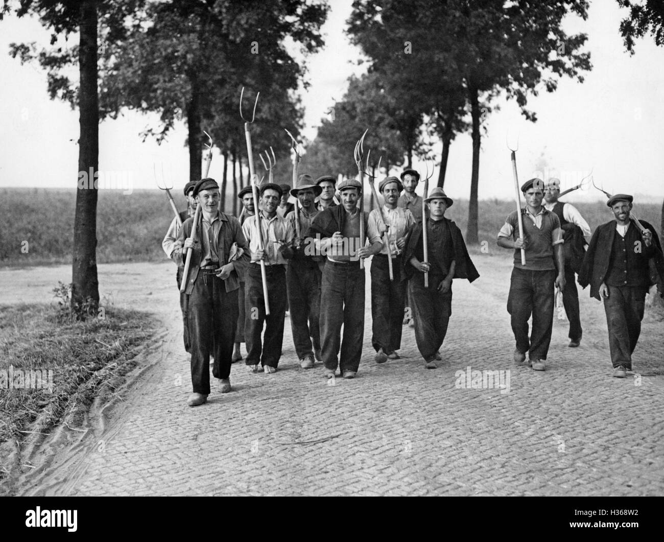 'Bulgarian ''civilian workers'' at Berlin, 1939' Stock Photo