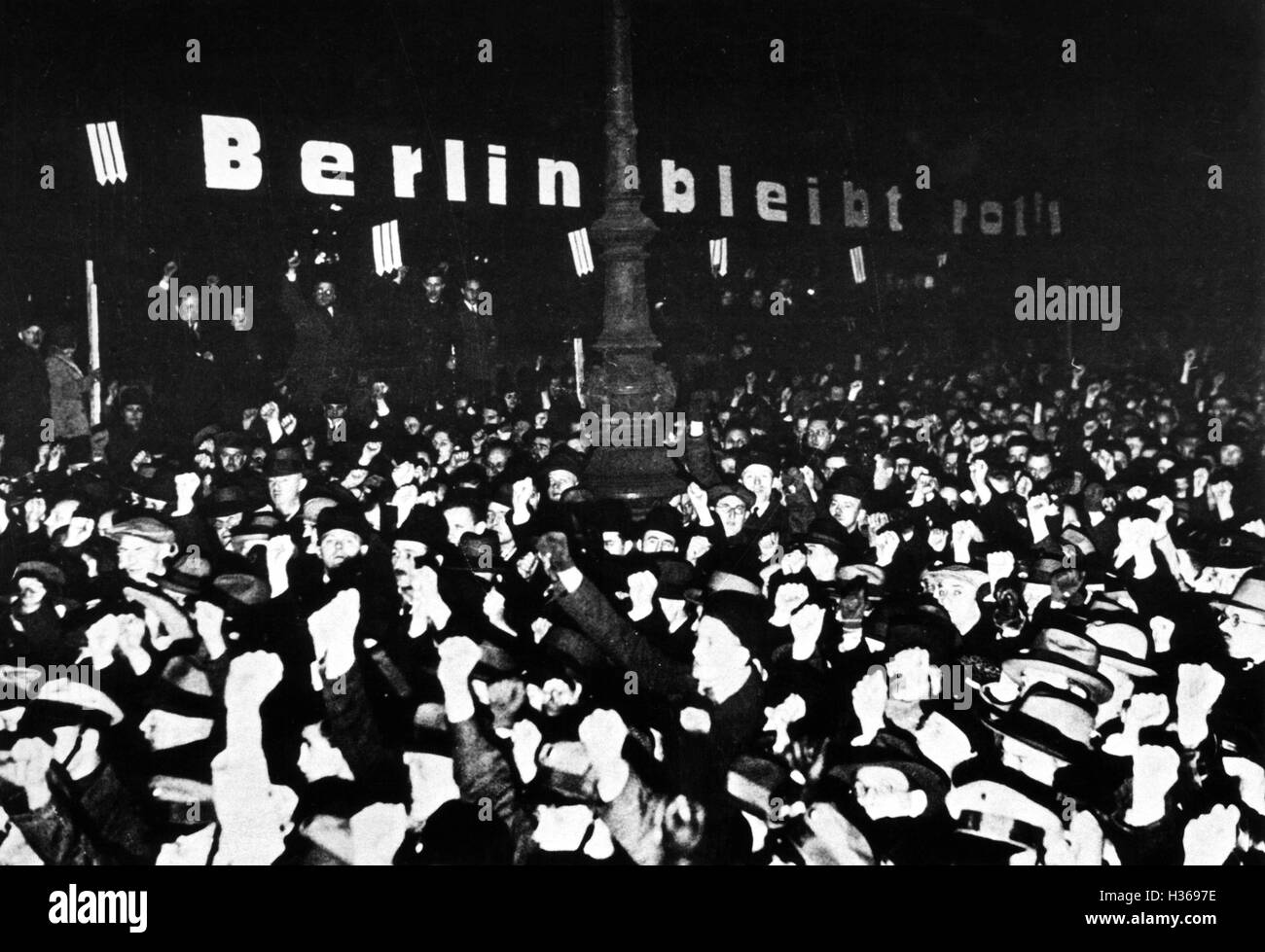 Demonstration against the seizure of power in Berlin, 1933 Stock Photo