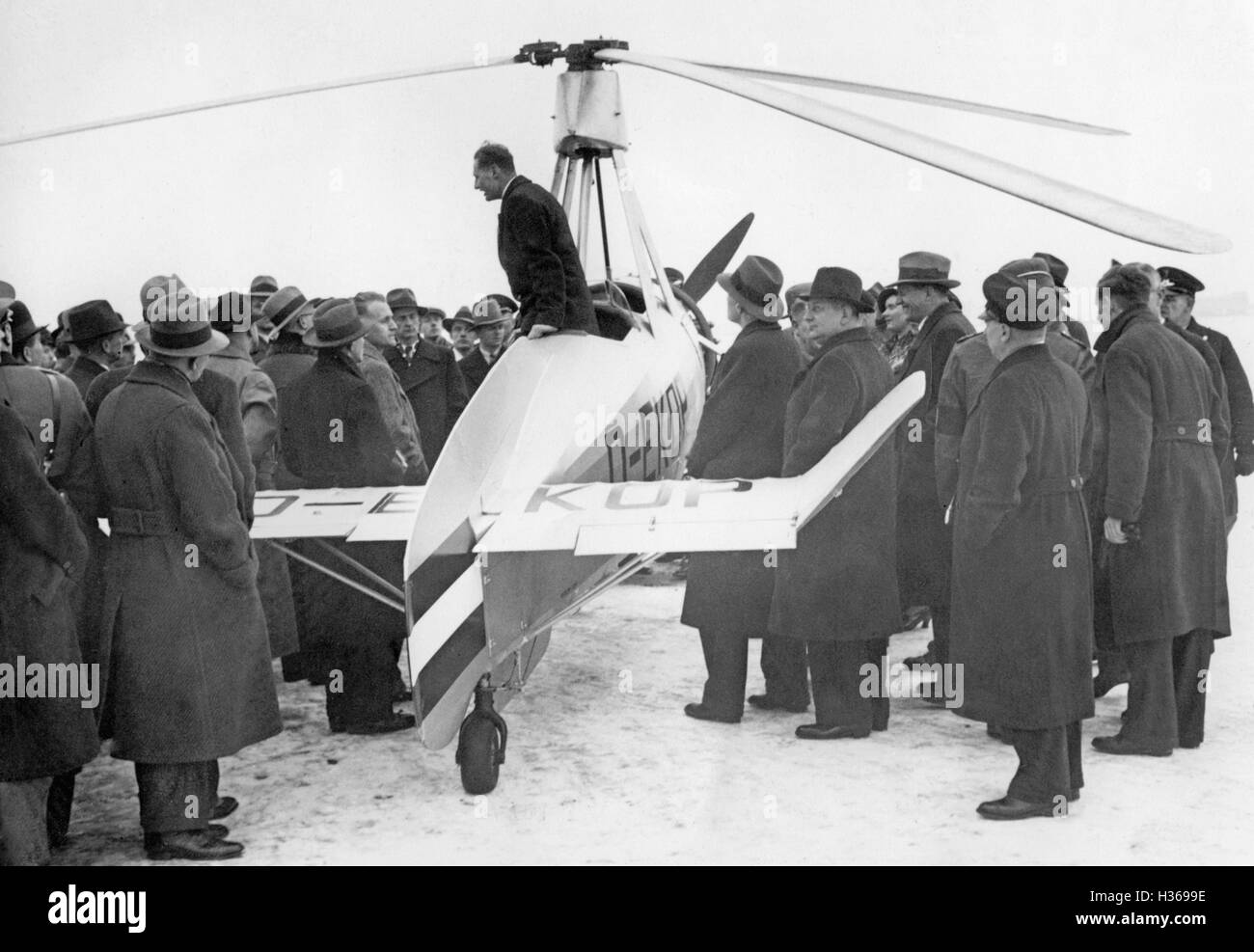 Presentation of an autogyro in Berlin, 1935 Stock Photo - Alamy