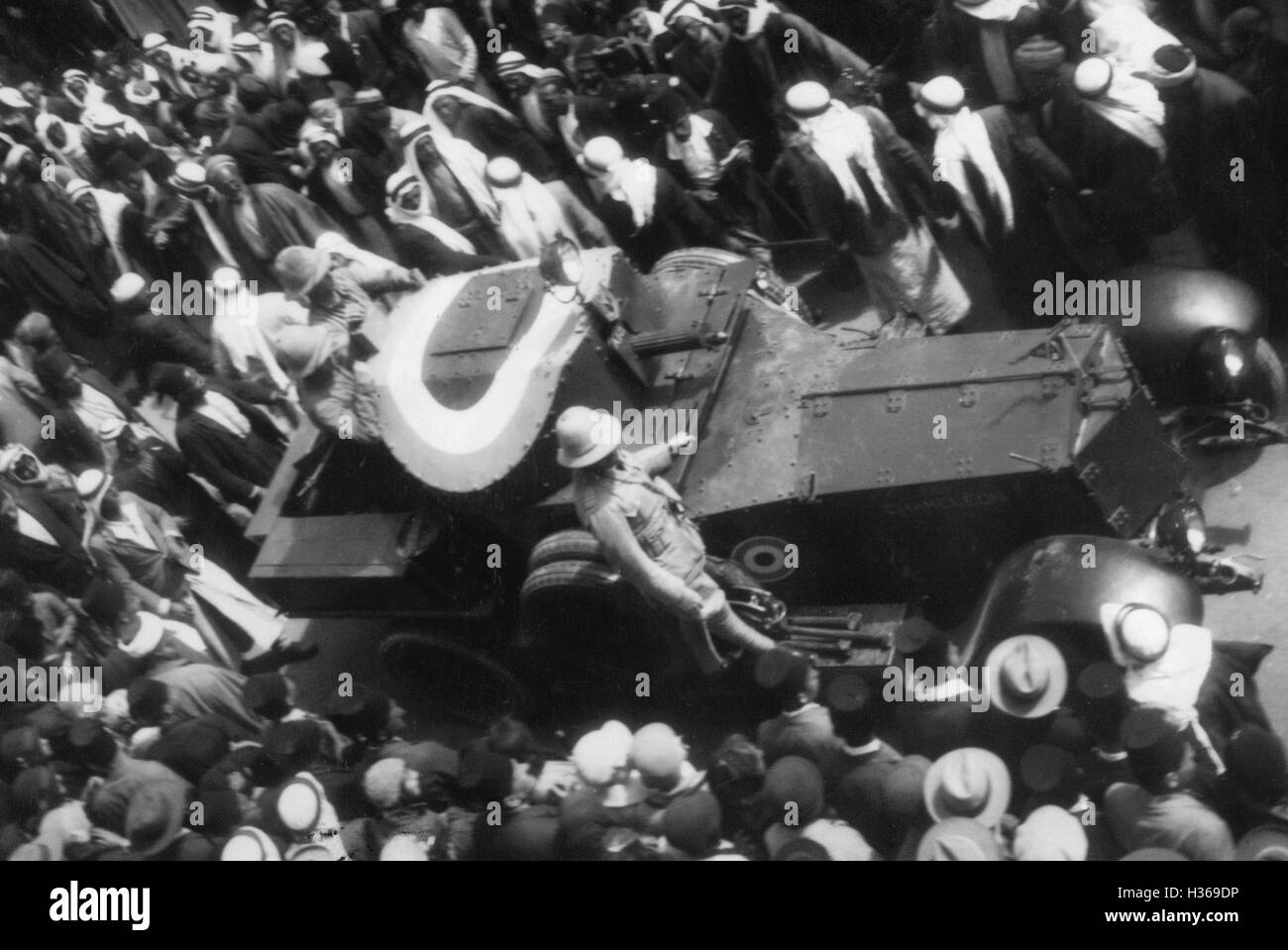 British armored car in Jerusalem, 1930 Stock Photo