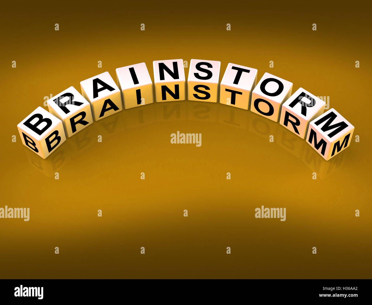 Brainstorm Dice Shows Creative Ideas And Thoughts Stock Photo