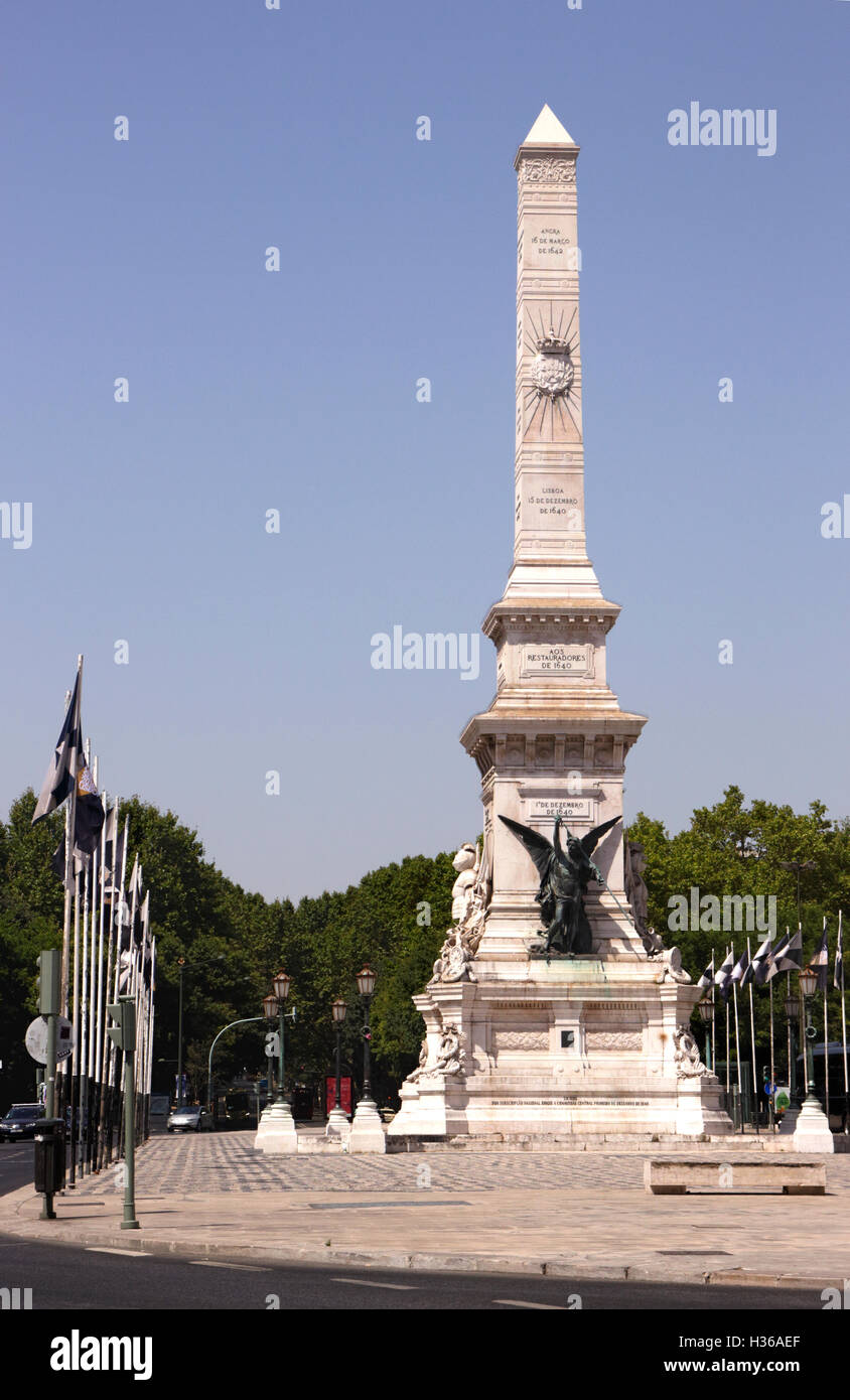 Restoration monument Praca dos Restauradores Lisbon Portugal Stock ...