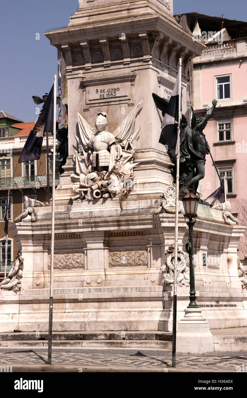 Restoration monument Praca dos Restauradores Lisbon Portugal Stock ...