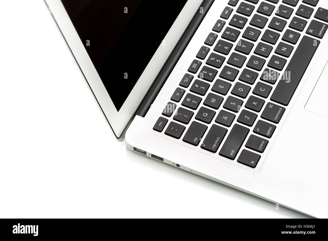 Modern laptop computer on white Stock Photo