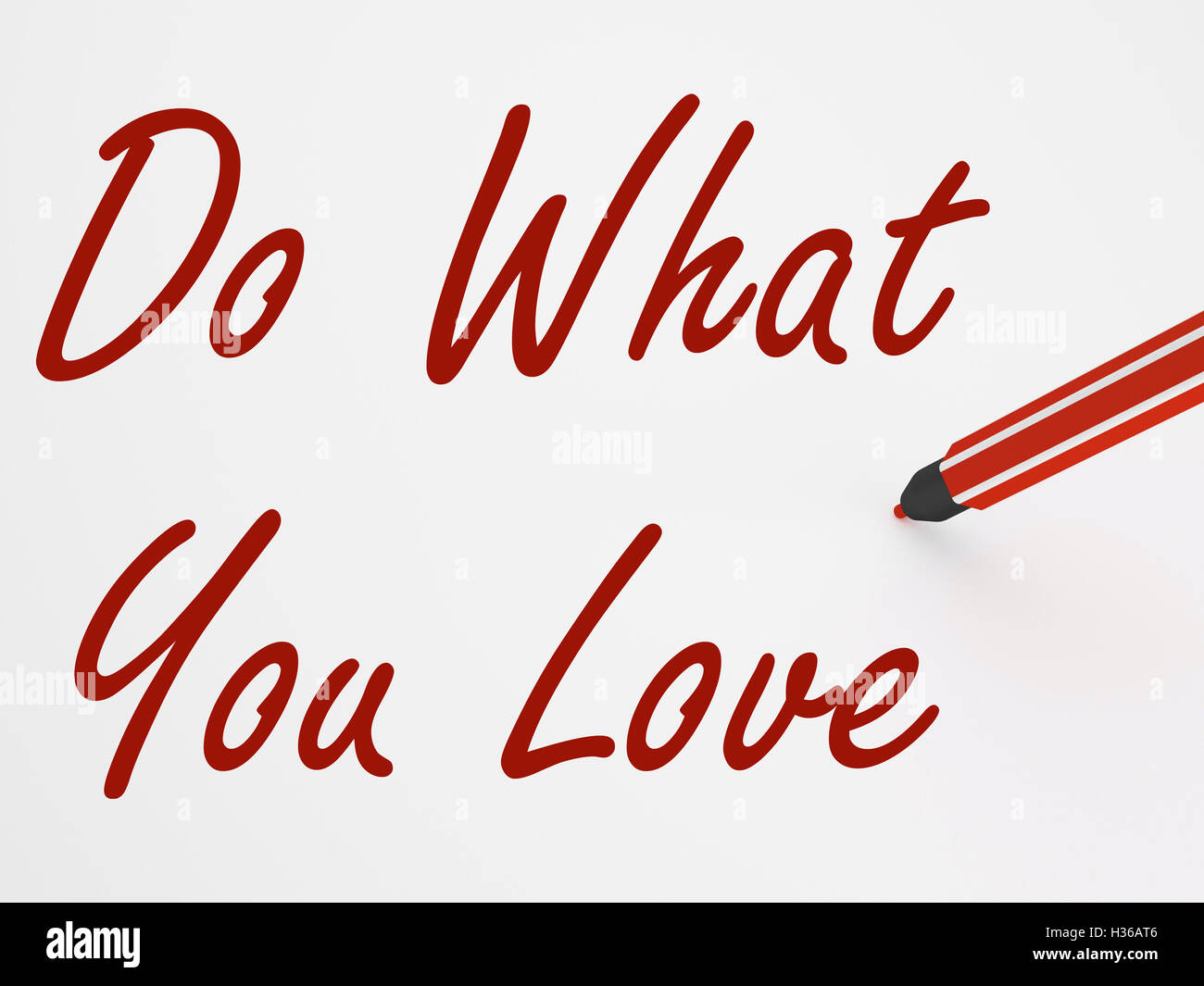Do What You Love On whiteboard Means Inspiration And Satisfactio Stock Photo