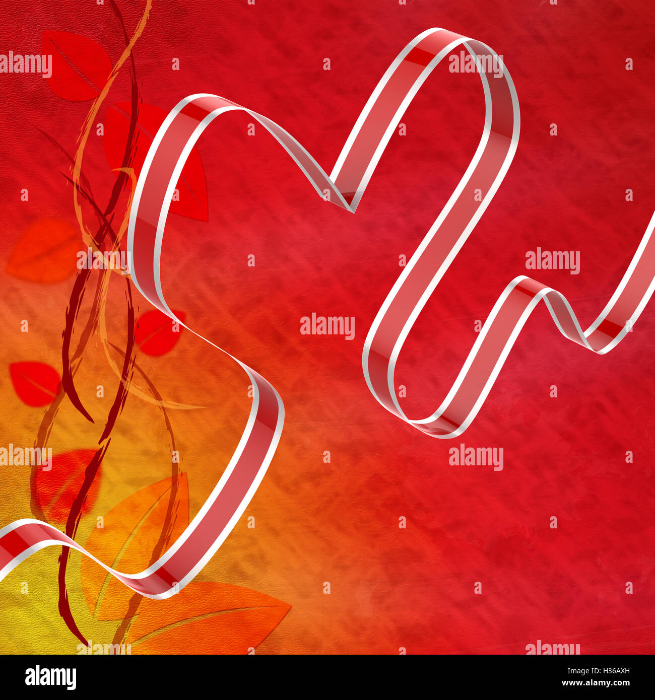 Ribbon Heart Means Love Affection And Attraction Stock Photo - Alamy