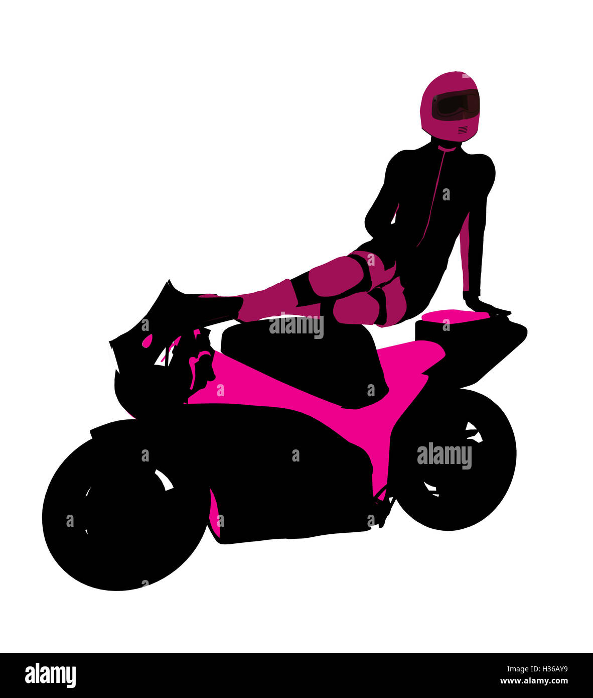 Female Sports Biker Illustration Silhouette Stock Photo