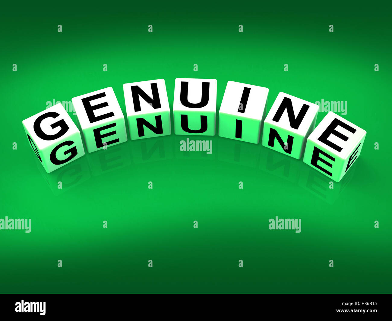 Genuine Blocks Mean Authentic Legitimate and Real Stock Photo Alamy