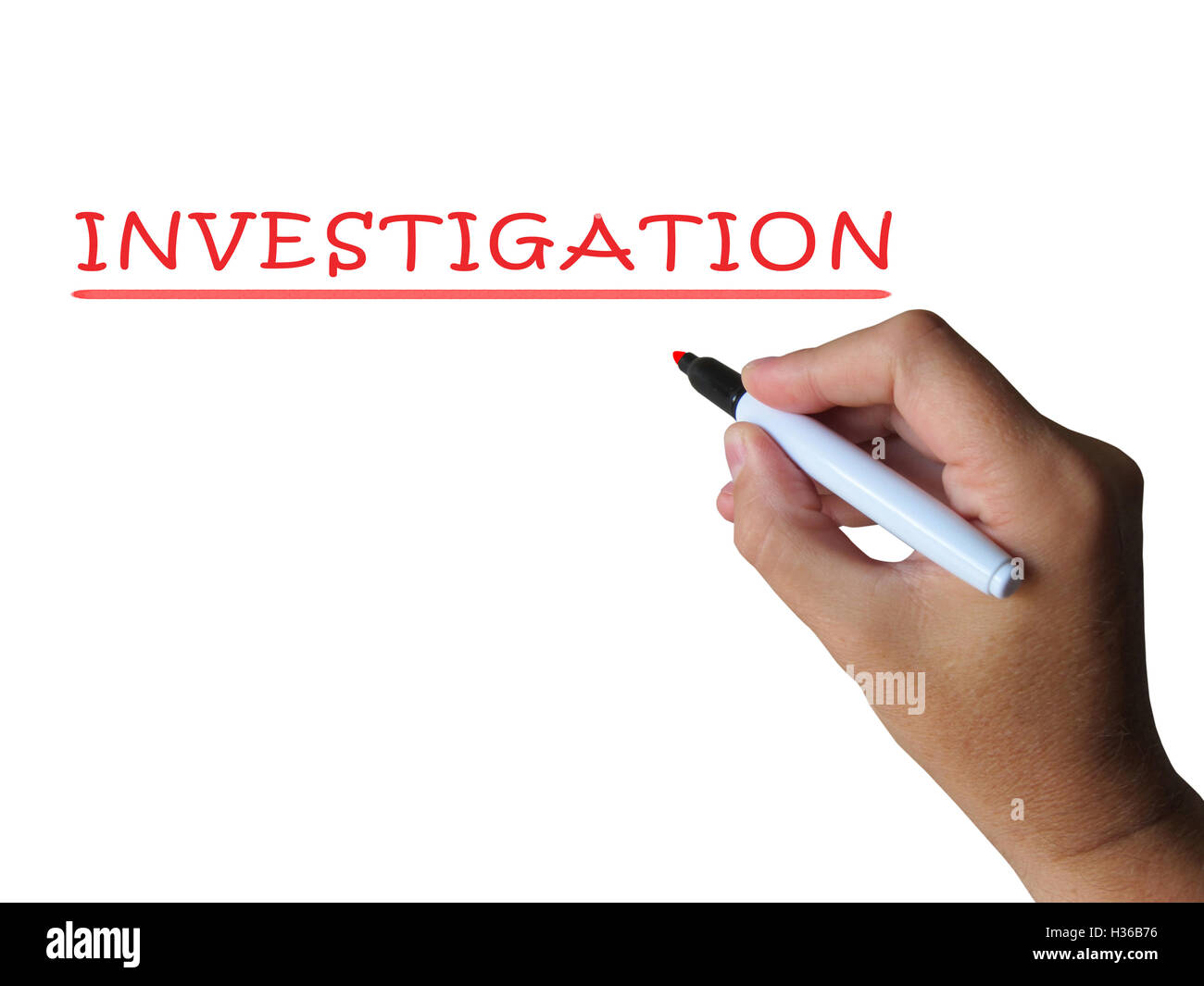 Investigation Word Means Examination Inspection And Findings Stock