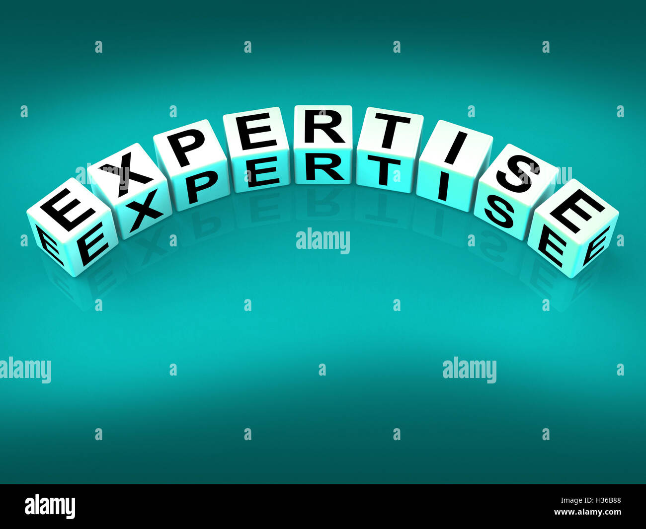 Expertise Blocks Mean Expert Skills Training and Proficiency Stock Photo